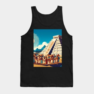 Mystical Echoes: Maya Art Revived in Vibrant Illustrations Tank Top